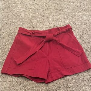 Ann Taylor High Waist Red Shorts size 4 with tie waist